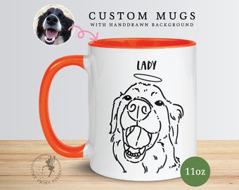 Custom Coffee Mugs, Gift For Dog Mom Dog Owners, Personalized Mug Picture, Sympathy Gift For Loss Of Dog | MG10105 11oz Color Mug with 1 Pet