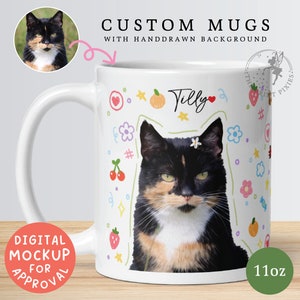 Black Cat Coffee Mug Funny, Cat Lovers Coffee Mug, Personalized Cat Lover Gifts MG10048, 11oz Custom White Glossy Mug zdjęcie 1