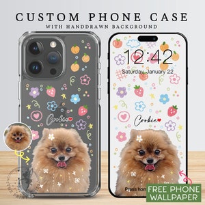 Coque iPhone 13 Mini, Coque iPhone 14 Pro, Coque de portable personnalisée, Coque iPhone 15 Pro, Adorable coque de portable PC10108, étui transparent avec 1 photo d'animal de compagnie image 2