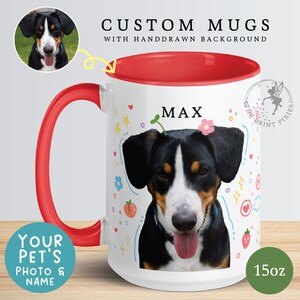 15 oz Mug Funny, Custom Dog Mugs For Dog Lovers, Dog Dad Birthday Gift MG10029, 15oz Custom Mug Color Inside image 1