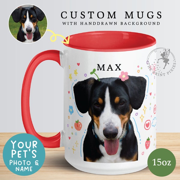 15 oz Mug Funny, Custom Dog Mugs For Dog Lovers, Dog Dad Birthday Gift | MG10029, 15oz Custom Mug Color Inside