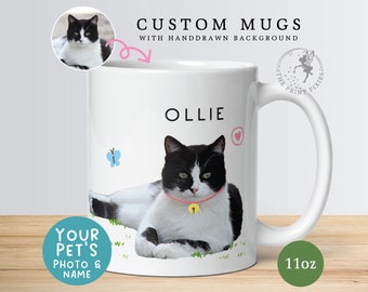 Custom Cat Memorial Mug, Cat Loss Sympathy, Lost Pet Memorial Gift Cat | MG10047, 11oz Custom White Glossy Mug