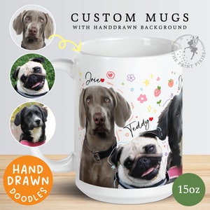 Mug personnalisé pour animal de compagnie, empreinte de patte d'animal de compagnie, cadeau de condoléances pour chien décédé MG10052, Mug blanc brillant personnalisé de 15 oz image 1