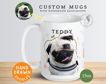 Tazas de café conmemorativas para mascotas, regalos de duelo de perros personalizados, regalos para perros y dueños / MG10058, taza blanca brillante personalizada de 15 oz