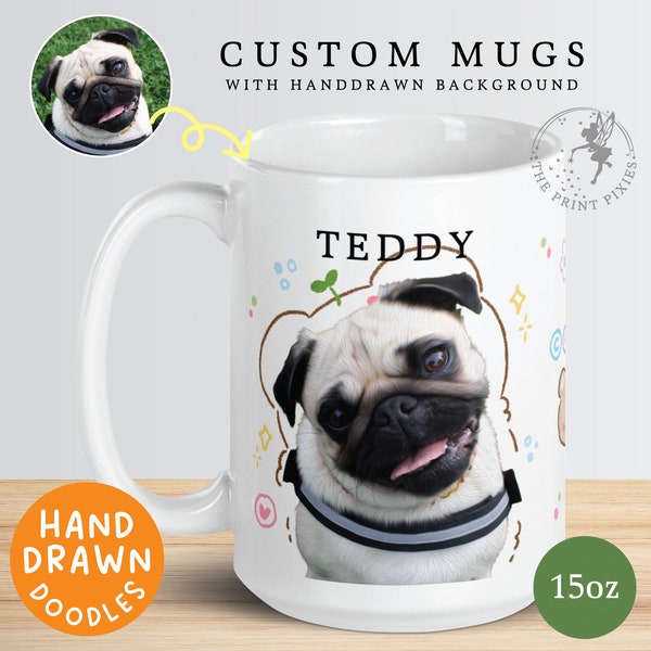 Huisdier Memorial koffiemokken, hond sterfgeval gepersonaliseerde geschenken, cadeaus voor honden en eigenaren | MG10058, 15oz aangepaste witte glanzende mok