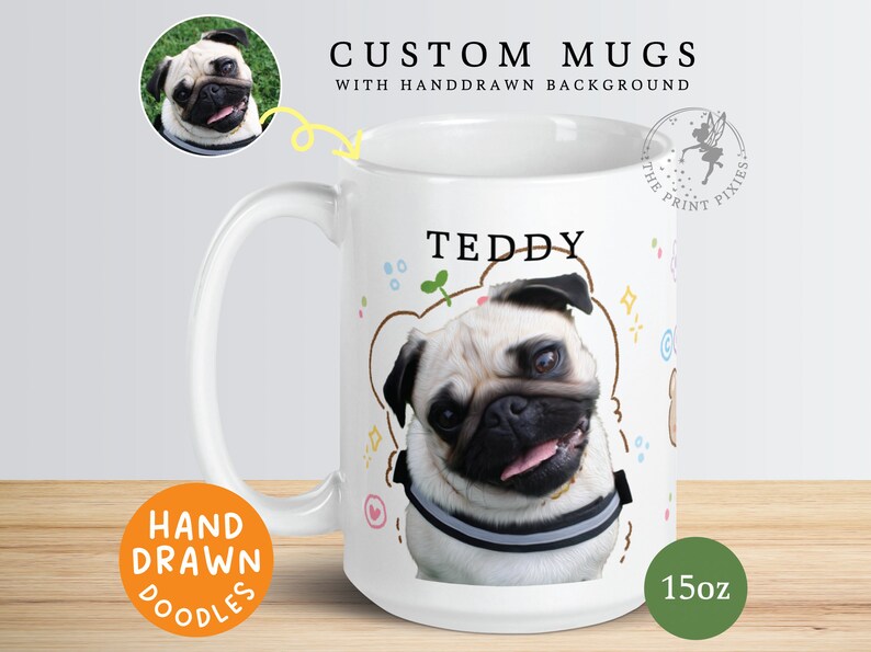 Pet Memorial Coffee Mugs, Dog Bereavement Gifts Personalized, Gifts For Dogs And Owners MG10058, 15oz Custom White Glossy Mug image 1