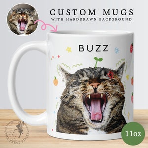 Custom Cat Memorial Mug, Cat Loss Sympathy, Lost Pet Memorial Gift Cat MG10047, 11oz Custom White Glossy Mug image 2