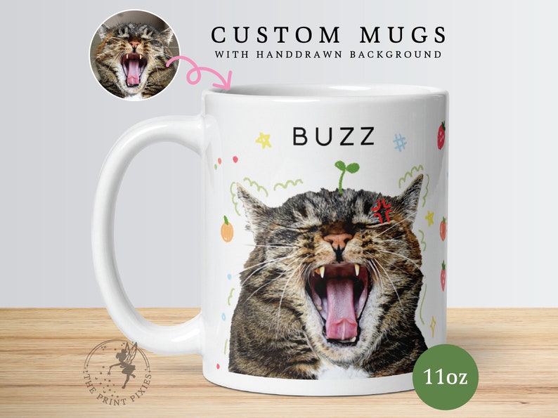 Custom Cat Memorial Mug, Cat Loss Sympathy, Lost Pet Memorial Gift Cat MG10047, 11oz Custom White Glossy Mug image 2