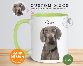 Custom Printed Ceramic Mug, Personalized Pet Memorial Art, Dog Loss Sympathy Gift For Best Friend | MG10019, 11oz Custom Mug Color Inside