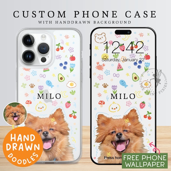 Clear Phone Case, Aesthetic Phone Case, iPhone 13 Pro Case, Cell Phone Case, iPhone 11 Case | PC10106, Clear Case with 1 Pet Photo