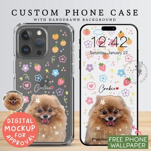 iPhone 13 Mini Case, iPhone 14 Pro Case, Custom Phone Case, iPhone 15 Pro Case, Cute Phone Case PC10108, Clear Case with 1 Pet Photo image 1