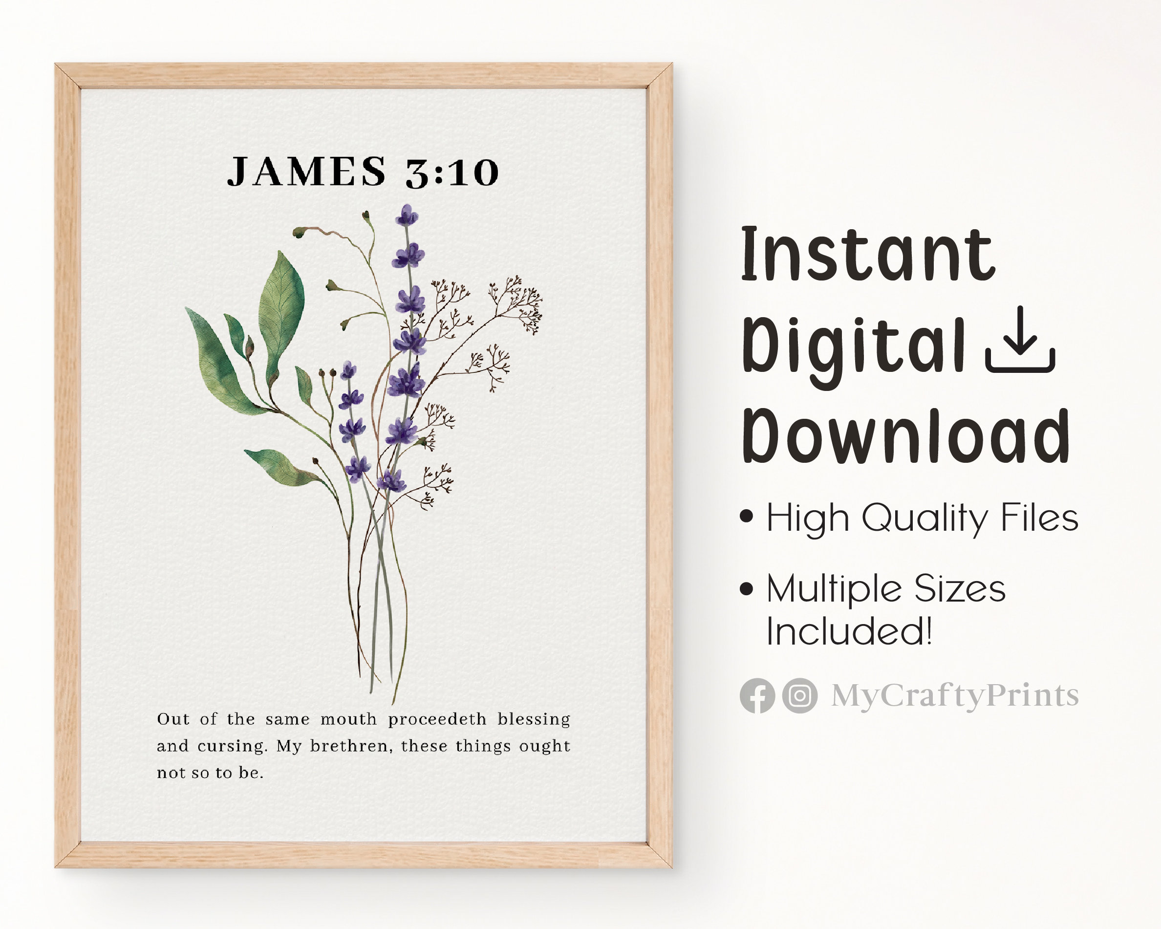 James 310 Flower Poster Vintage Christian Wall