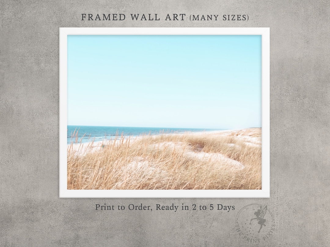 Framed Beach Grass Wall Art, Framed Bathroom Wall Art, Art Prints for