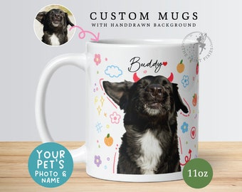 Mug à café en céramique verte, Portrait de décès d'un animal de compagnie, Chien personnalisé | MG10041, Mug blanc brillant personnalisé de 11 oz