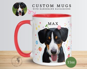 Tasse à café en céramique de 11 oz, Mugs commémoratifs personnalisés pour chien, Cadeaux de deuil pour la perte d'un animal de compagnie | MG10011, Mug personnalisé de 11 oz, couleur à l'intérieur