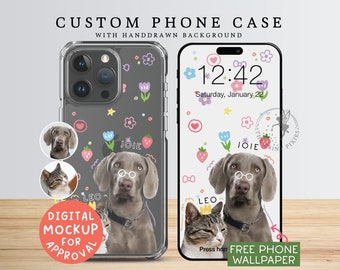 Custom Phone Case, iPhone 14 Plus Case, iPhone 13 Mini Case, Cell Phone Case, iPhone 15 Pro Case | PC10102, Clear Case with 1 Pet Photo