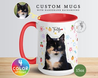 Mugs à café drôles, Cadeaux commémoratifs pour animaux de compagnie, Cadeau de condoléances pour la perte d'un chien, Mug à café avec un animal, Cadeau pour amateur de café | MG10115 Mug couleur 15 oz 1 animal de compagnie