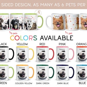 a group of coffee mugs with dogs on them