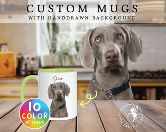 Tazza da caffè commemorativa per animali domestici, memoriale personalizzato per animali domestici, regalo in ricordo del cane Pitbull / MG10008, colore della tazza personalizzata da 11 once all'interno