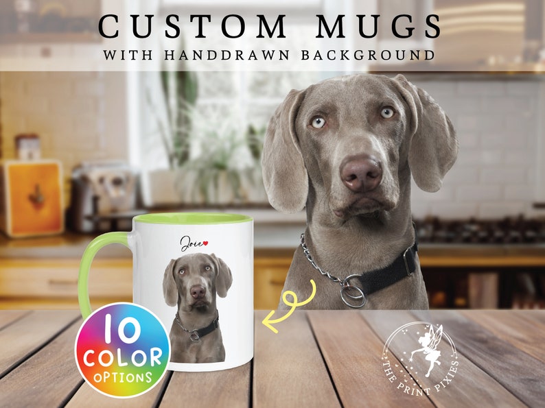 Tazza da caffè commemorativa per animali domestici, memoriale personalizzato per animali domestici, regalo in ricordo del cane Pitbull / MG10008, colore della tazza personalizzata da 11 once all'interno immagine 1