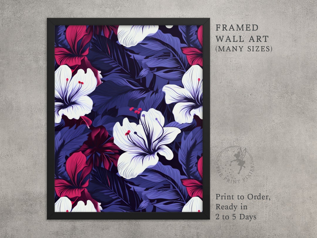 Botanical Prints With Frames Wall Decoration Framed Colorful Etsy