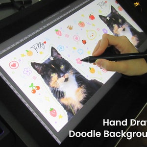 a person is drawing a picture of a cat