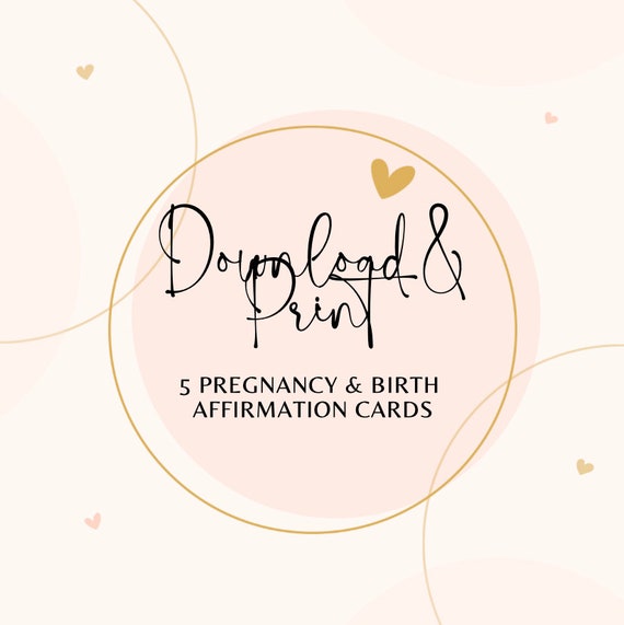 5 Printable Birth Affirmation Cards | Etsy