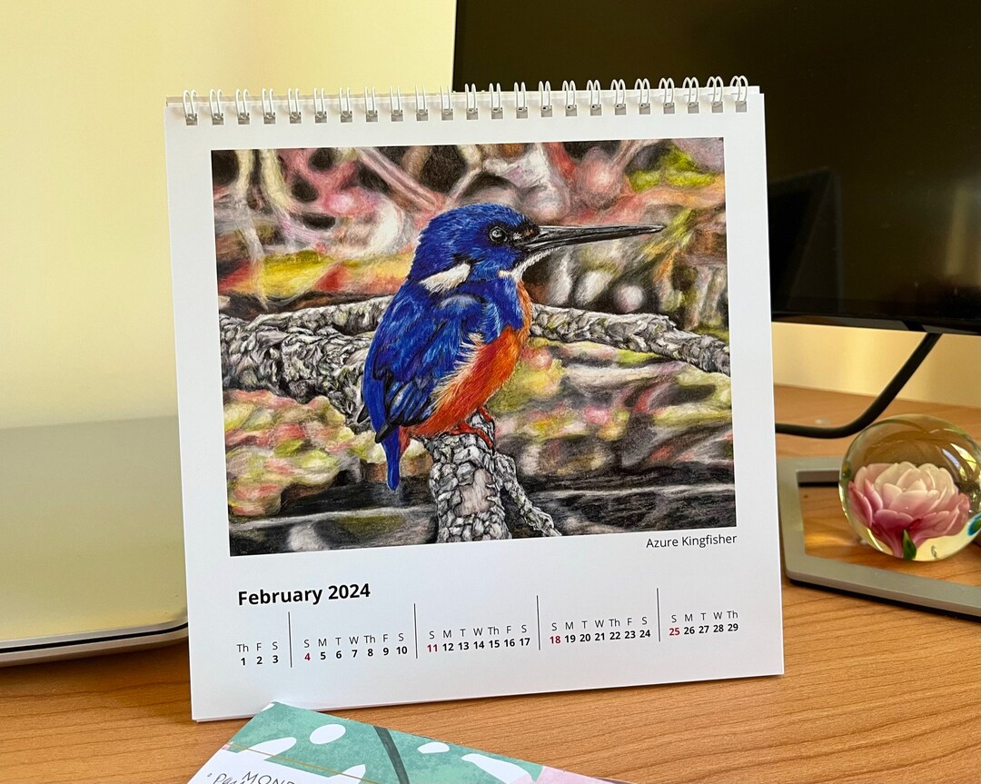 2024 Bird Art Desk Calendar. Australian Native Birds. Australian Bird