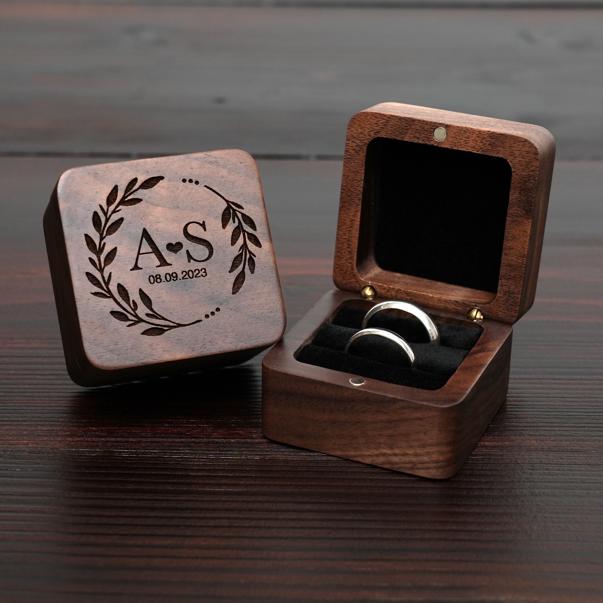 Personalized Wedding Ring Box Custom Engagement Ring Box Etsy UK