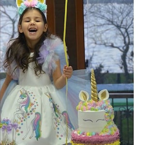 Girls Halloween Unicorn Costume Girl 1st Birthday Party Tutu Toddler Unicorn Halloween Costume Fairytale Unicorn Tutu Birthday Unicorn Dress