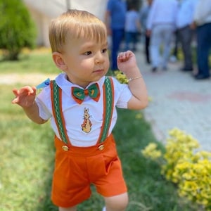 Jungen 1. Geburtstag-Klage Set kleiner Hase Peter Rabbit Junge Geburtstag Peter Rabbit Outfit Kleinkind Ostern Anzug Jungen-Ostern-Outfit