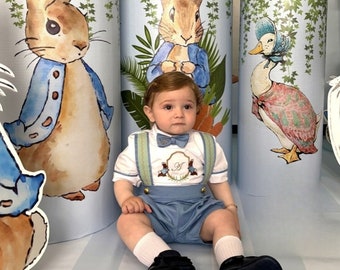 Toddler Easter Outfit Little Bunny Peter Rabbit 1st Birthday Toddler Custom Name Suit Set Toddler Easter Peter Rabbit Outfit Easter Bunny