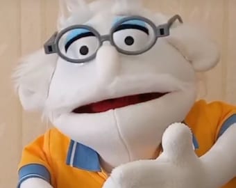 Wise Grandpa Custom Professional Hand Puppet Ventriloquist Puppet Professional Puppet Half/Full Size Rod-Arm Practice Muppet Puppet Show