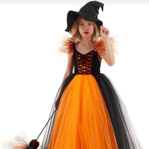 Halloween Girls Toddlers Witch Costume Sabrina the Witch Halloween Costume Black Witch Tutu Toddler Witch Halloween Costume 3T- 12 Years old