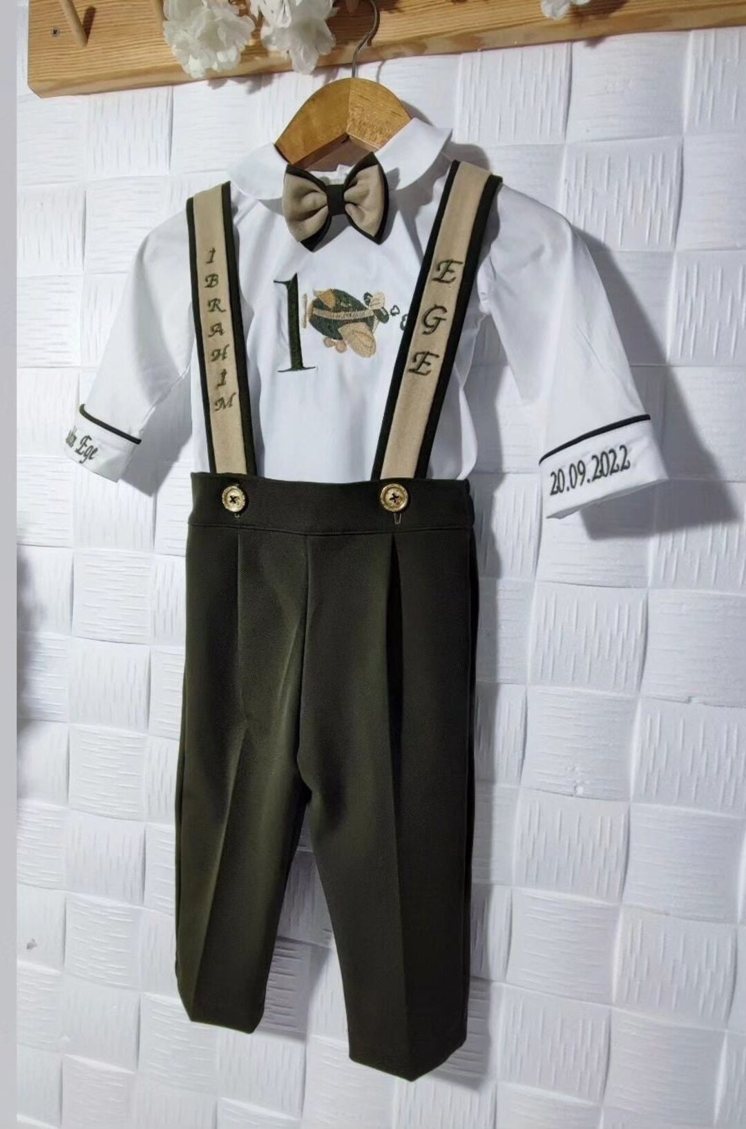 Personalized Baby Boys 1st Birthday Suit Set Custom Airplane Etsy