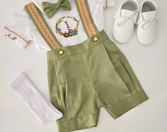 Personalized Baby Boys 1st Birthday Outfit Safari Animals Wild One Boy Birthday Custom Name Date Birthday Suit Jungle Animals Birthday Party