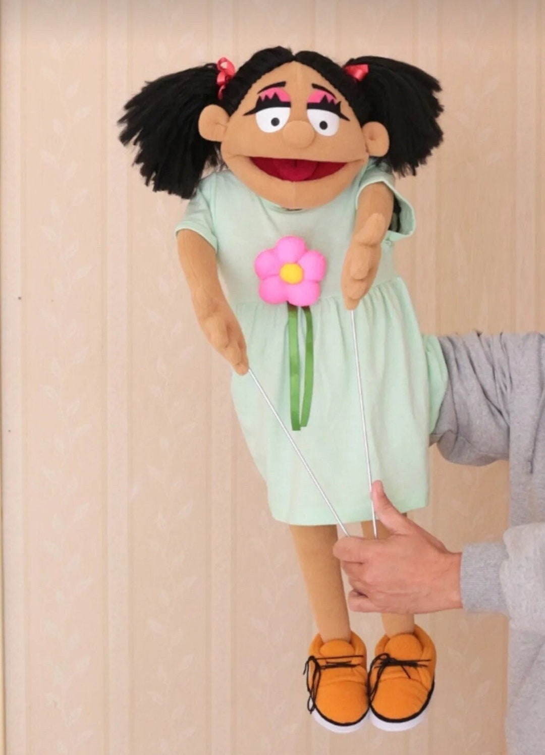 Custom Made Professional Hand Puppet Ventriloquist Puppet Live Size Little Girl Puppet Half Size