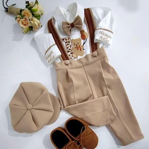 Personalized Baby Boys Safari Animals 1st Birthday Suit Baby Teddy Bear Birthday Outfit Toddler Teddy Bear Suit Boys Lion King Birthday