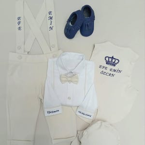 Personalized Boys Ivory Tuxedo, White Ring Boy Tuxedo, Boys 1st Birthday Outfit, White Christening Outfit Boys Tuxedo Suit Toddler Baptism