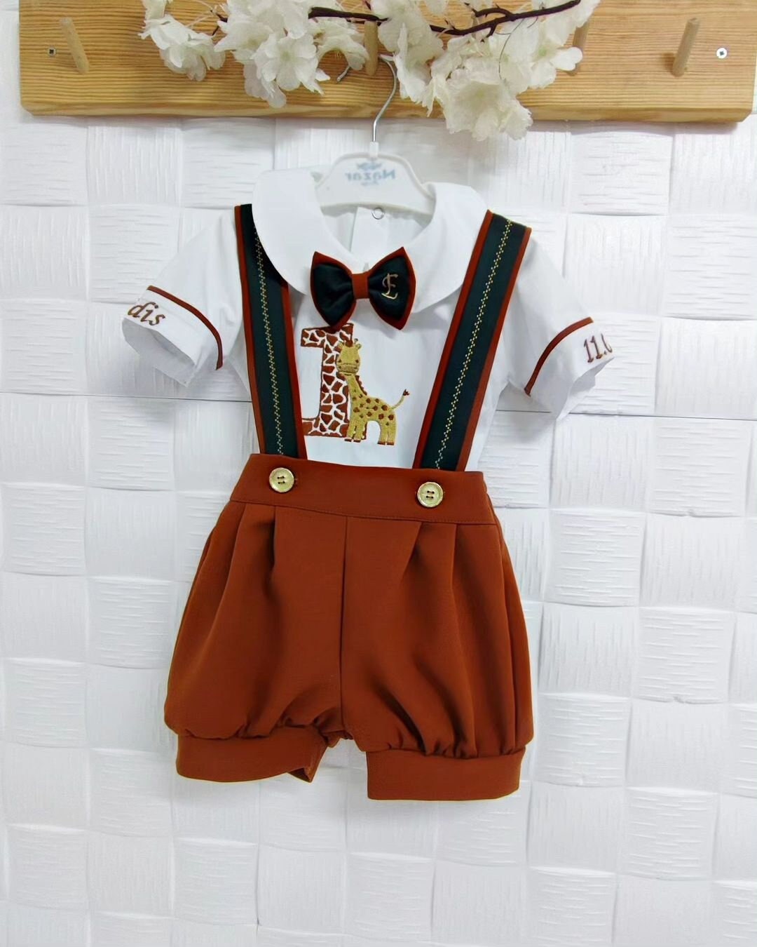 Personalized Baby Boys 1st Birthday Suit Set Custom Safari Etsy