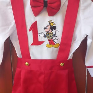 Personalized  Boys Mickey 1st Birthday Suit Mickey with the Band Red Mickey Mouse Outfit Blue Mickey Outfit Milestone Birthday Mickey Party
