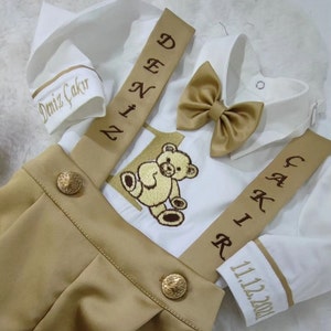 Personalized Baby Boys 1st Birthday Suit Set Boys Safari Bear Birthday Outfit Suit Wild One Birthday Teddy Bear birthday theme
