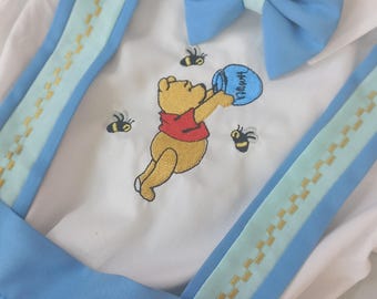 パーソナライズされたプーさん くまのプーさん 刺繍入り 男の子用服