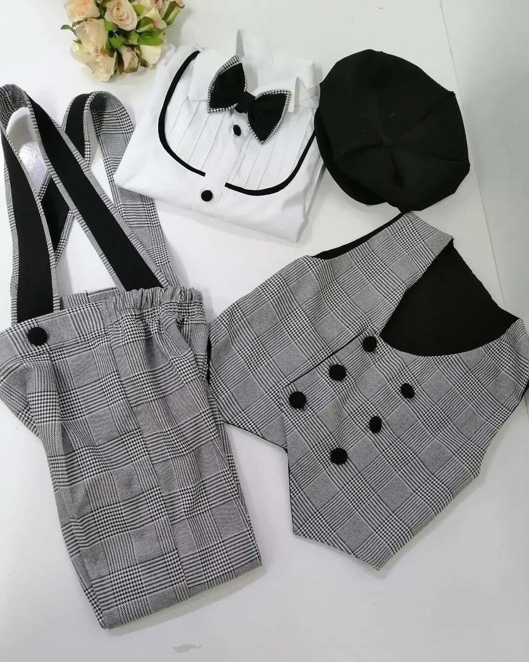 Boys Pieces Tuxedo Suit Boys 1st Birthday Outfit Black Ringboy