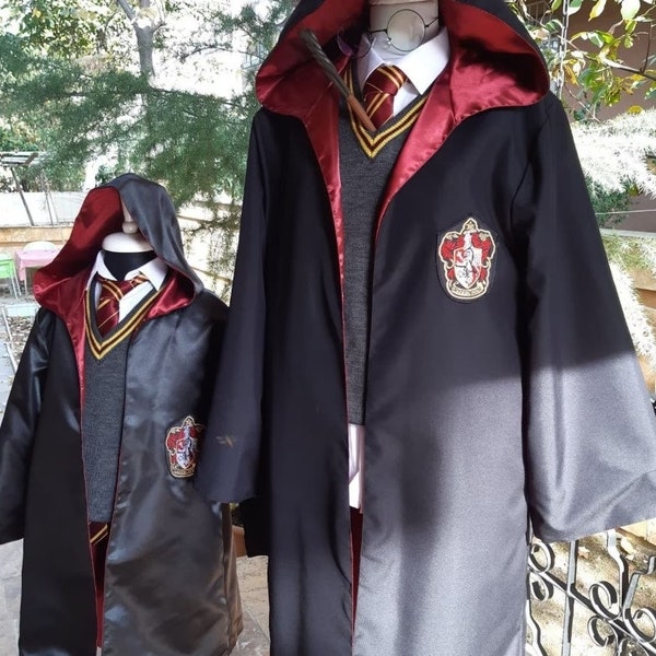 Jungen Harry Potter Kostüm Outfit Geburtstagsparty Harry Potter Halloween Outfit Potter Hogwarts Schuluniform Zauberer Umhang Zauberstab 4- 14 Jahre