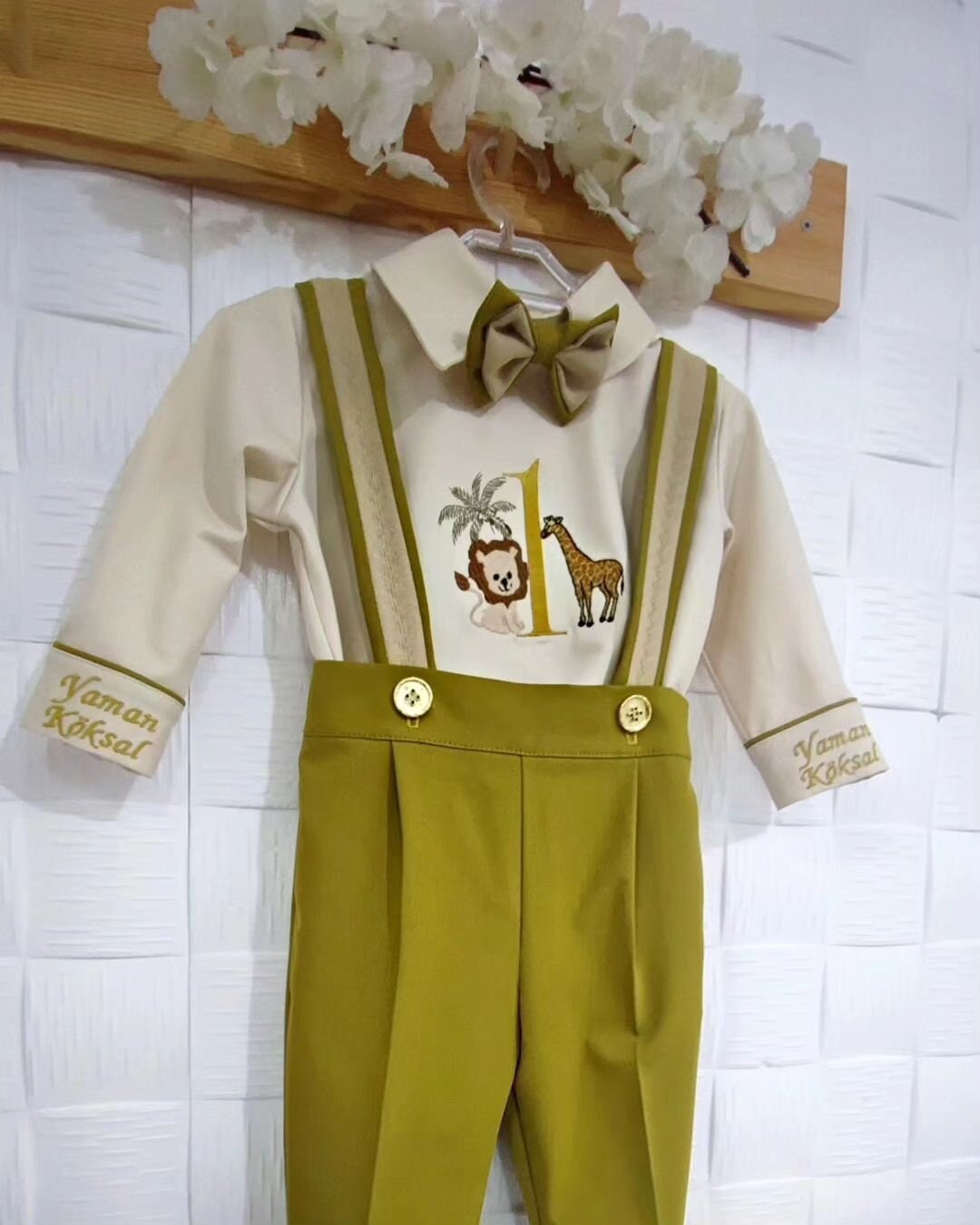 Personalized Baby Boys 1st Birthday Suit Set Custom Safari Etsy