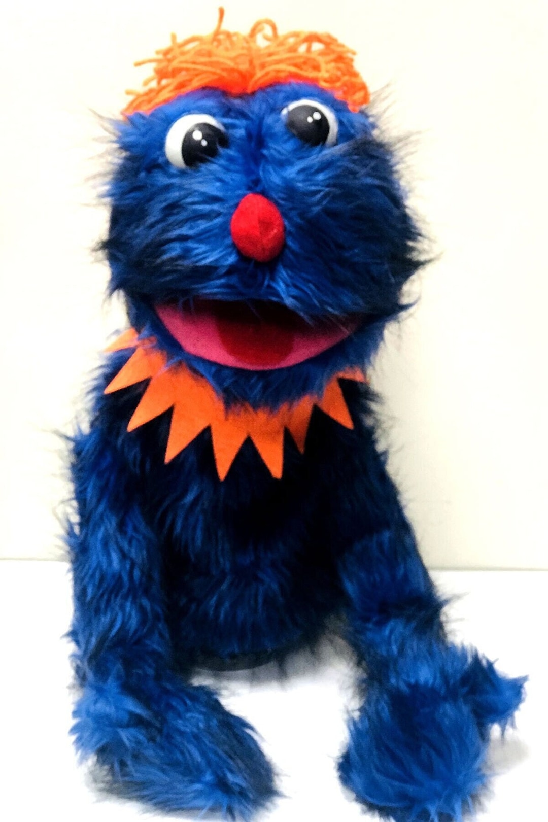 Handmade Elmo Puppet Sesame Street Blue Shaggy Puppet Cookie Etsy