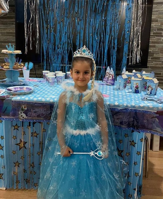 sequin elsa dress Elsa Dress Sequin. Princess Elsa Dress With Shiny Sequin Fabric. Fluffy Frozen  Elsa Baby Girl Dress With Long Skirt and Cape. Elsa Dress