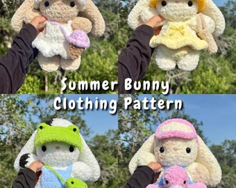 12 in 1 Summer Bunny Clothing Crochet Pattern | Bunny + Clothing