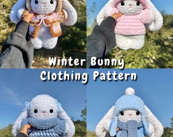 8 in 1 Winter Bunny Clothing Crochet Pattern | Bunny + Clothing